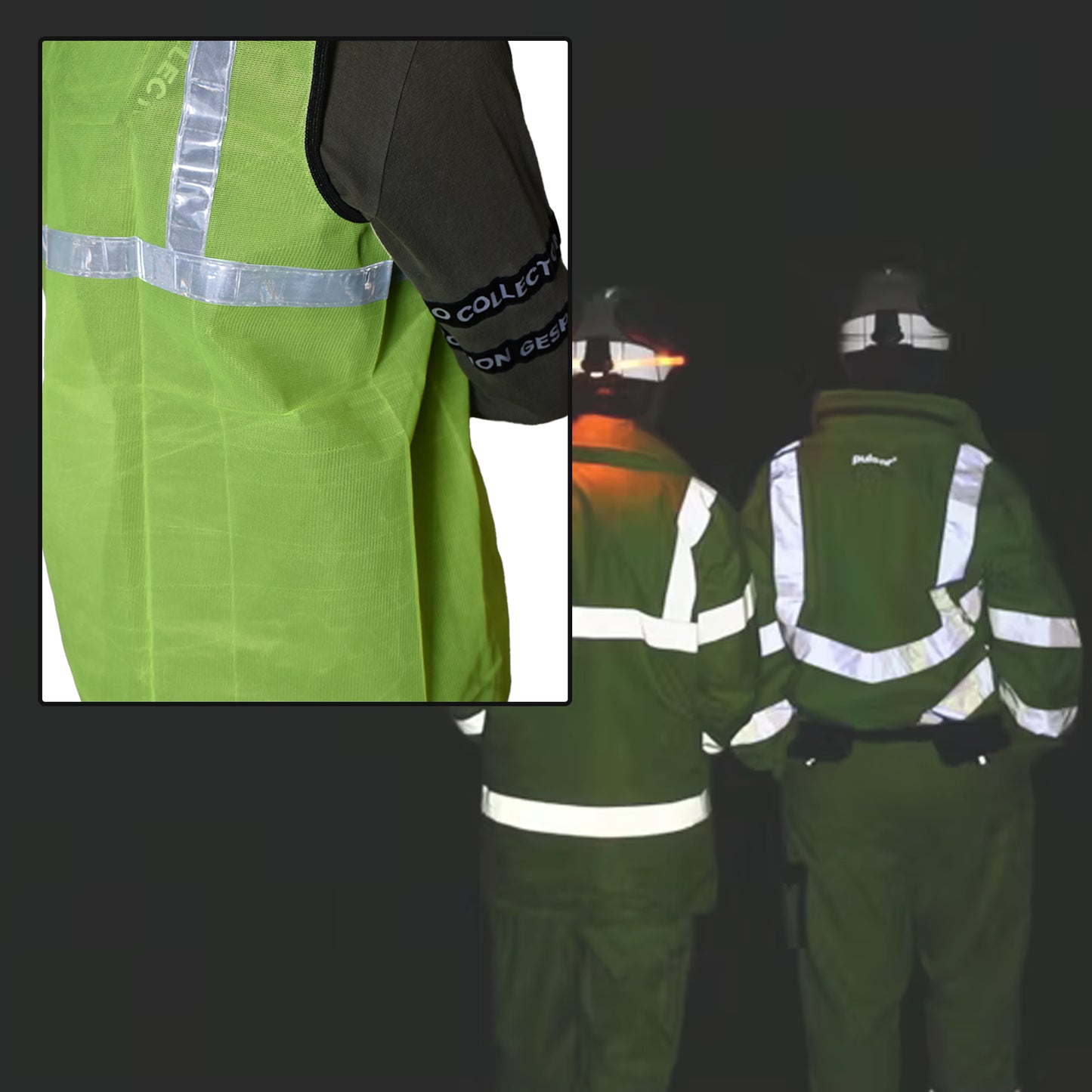 7437 Green Safety Jacket For Having Protection Against Accidents Usually In Construction Areas.