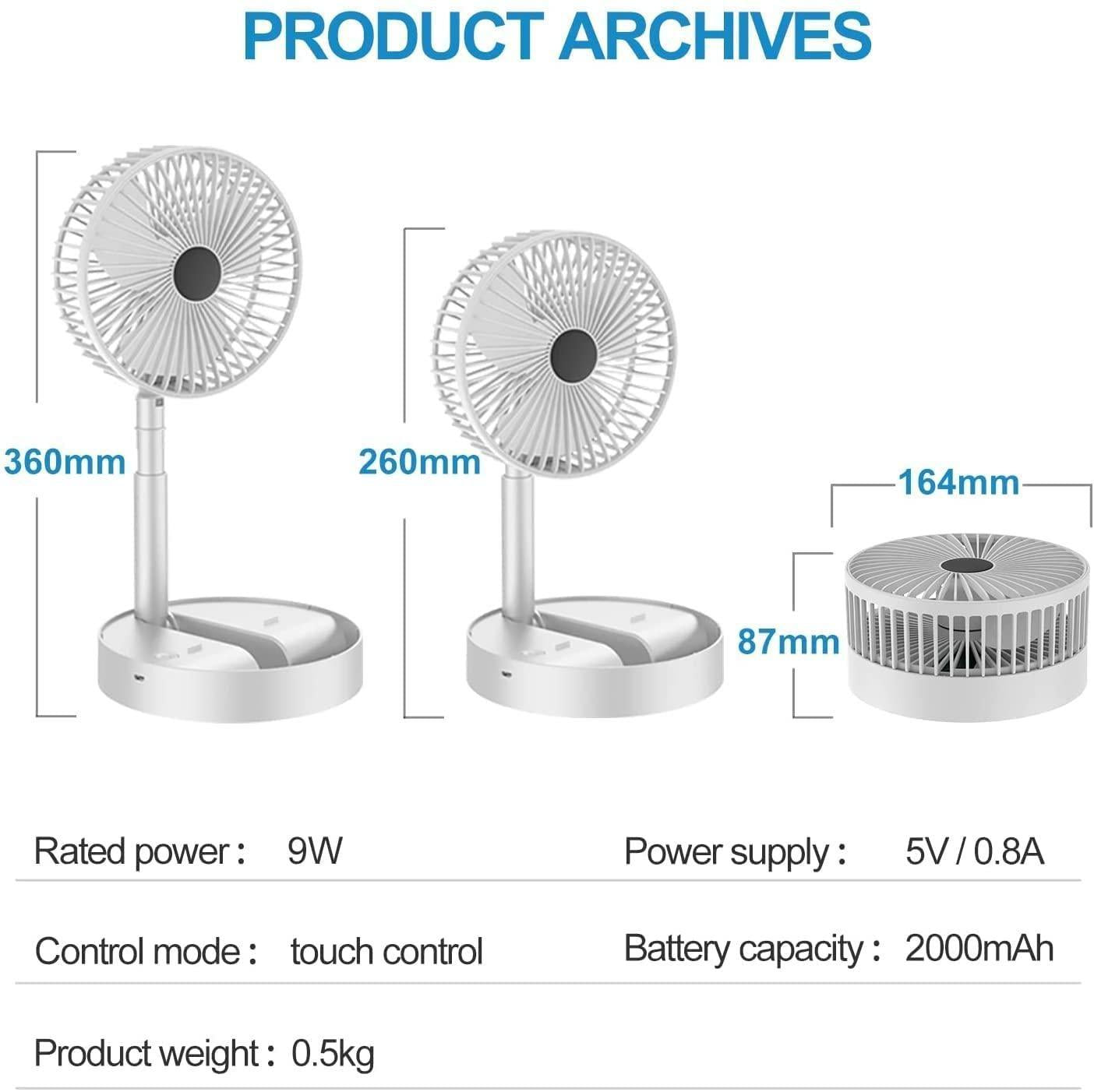 Powerful Rechargeable Table Fan