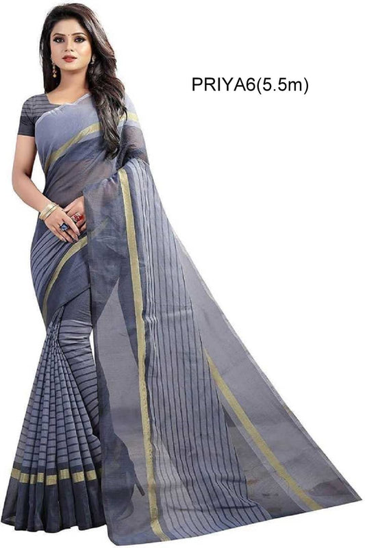 Women Designer Saree (Grey, 6.3 m)