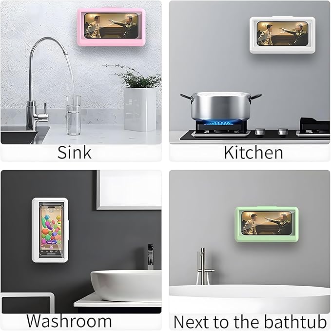 Shower Phone Holder | Waterproof Bathroom Mobile Phone Holder | Anti-Fog Case for Shower | Wall Mountable | 6.8 Inch Support Touch Screen Parent (Multicolor)