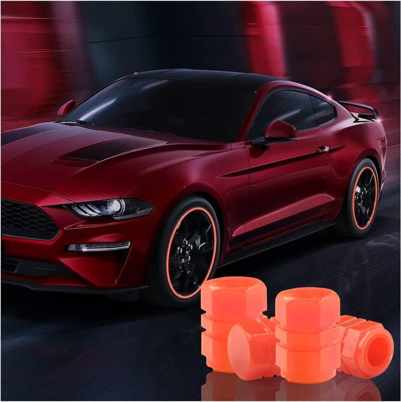 Tyre Valve Caps Luminous Glow Car Tyre Air Stem Valve Cap Covers Vaal Cap (Pack of 4, Multicolor)