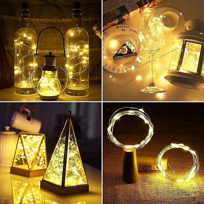 Wine Bottles Cork String Lights - Battery Powered - Decorations for Garden, Wedding, Christmas & Party - Warm Light –  LEDs/3 Ft (Pack of 5)