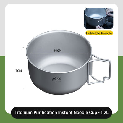 Titanium Alloy Camping Pot - Lightweight Collapsible Outdoor Cooking Pot