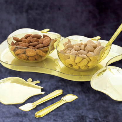 2969 Apple Shape 2piece Serving Set Of Bowl With Spoon  Tray. Dinnerware Serving Snacks  Pickle