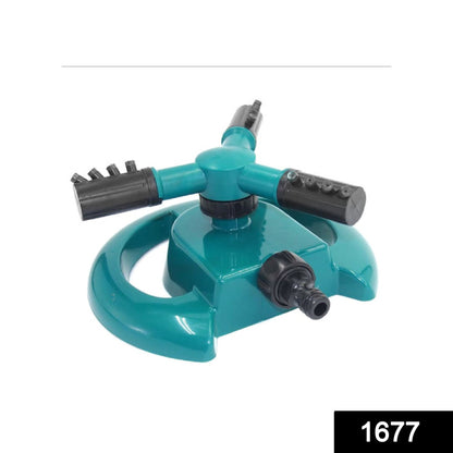 1677 3 Arm 360 Sector Rotating Water Sprinkler Garden Pipe Hose Irrigation Yard