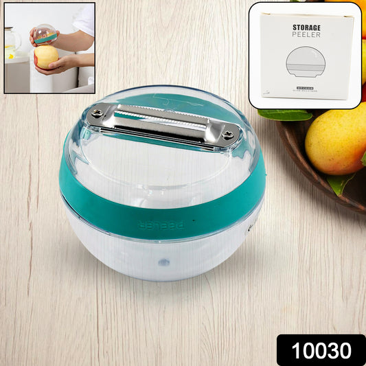 10030 Multifunctional Round Shape Peeler With Container Removable And Washable Storage Type Vegetable Fruit Peeler For Kitchen (1 Pc  Mix Color)