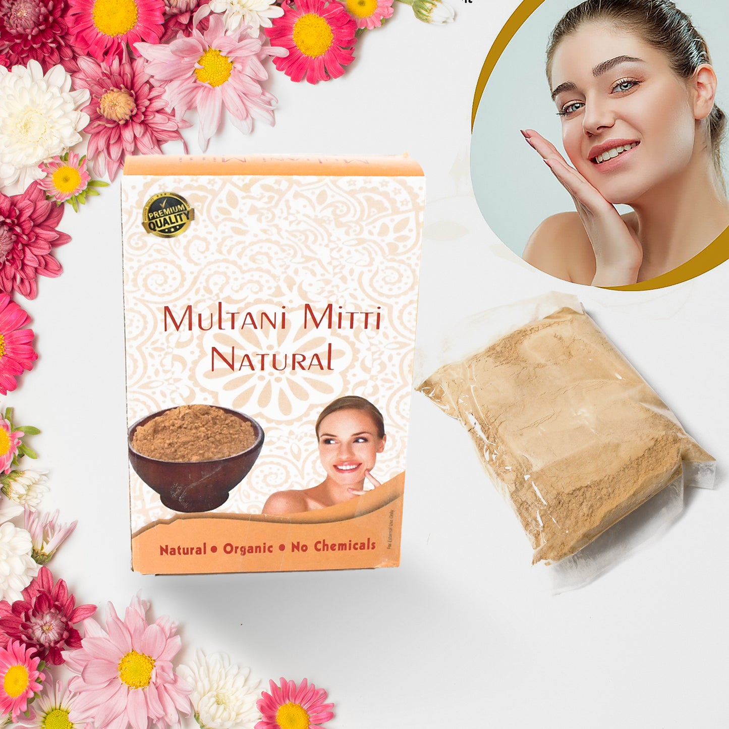 12791 100gram Herbal Tan Removing Multani Mitti Face Pack For Skin Care Age Group