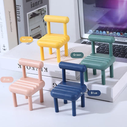 8886 Mobile Phone Holder Mini Chair Cell Phone Stand Portable Smartphone Dock Cellphone Holder For Desktop Design Compatible With All Mobile Phones (1 Pc)