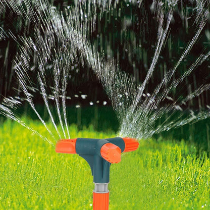 7491 Garden Sprinkler 360  Rotating Adjustable Round 3 Arm Lawn Water Sprinkler For Watering Garden Plantspipe Hose Irrigation Yard Water Sprayer