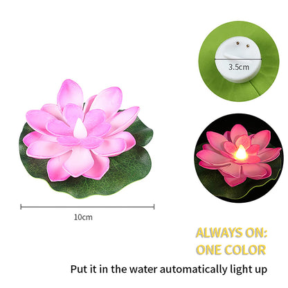 6556 Water Floating Smokeless Candles  Lotus Flowers Sensor Led Tealight For Outdoor And Indoor Decoration - Pack Of 6 Candle Candle (Pack Of 6)