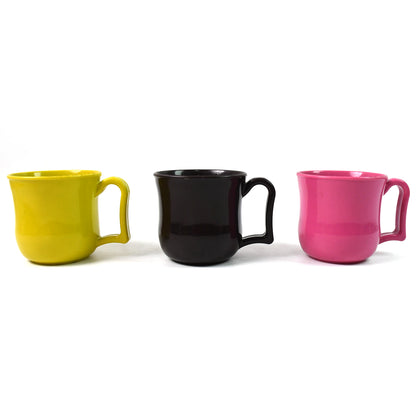 Premium Plastic Coffee  Tea Cups  Mug With Handle (1 Pc  Loose  Mix Color)