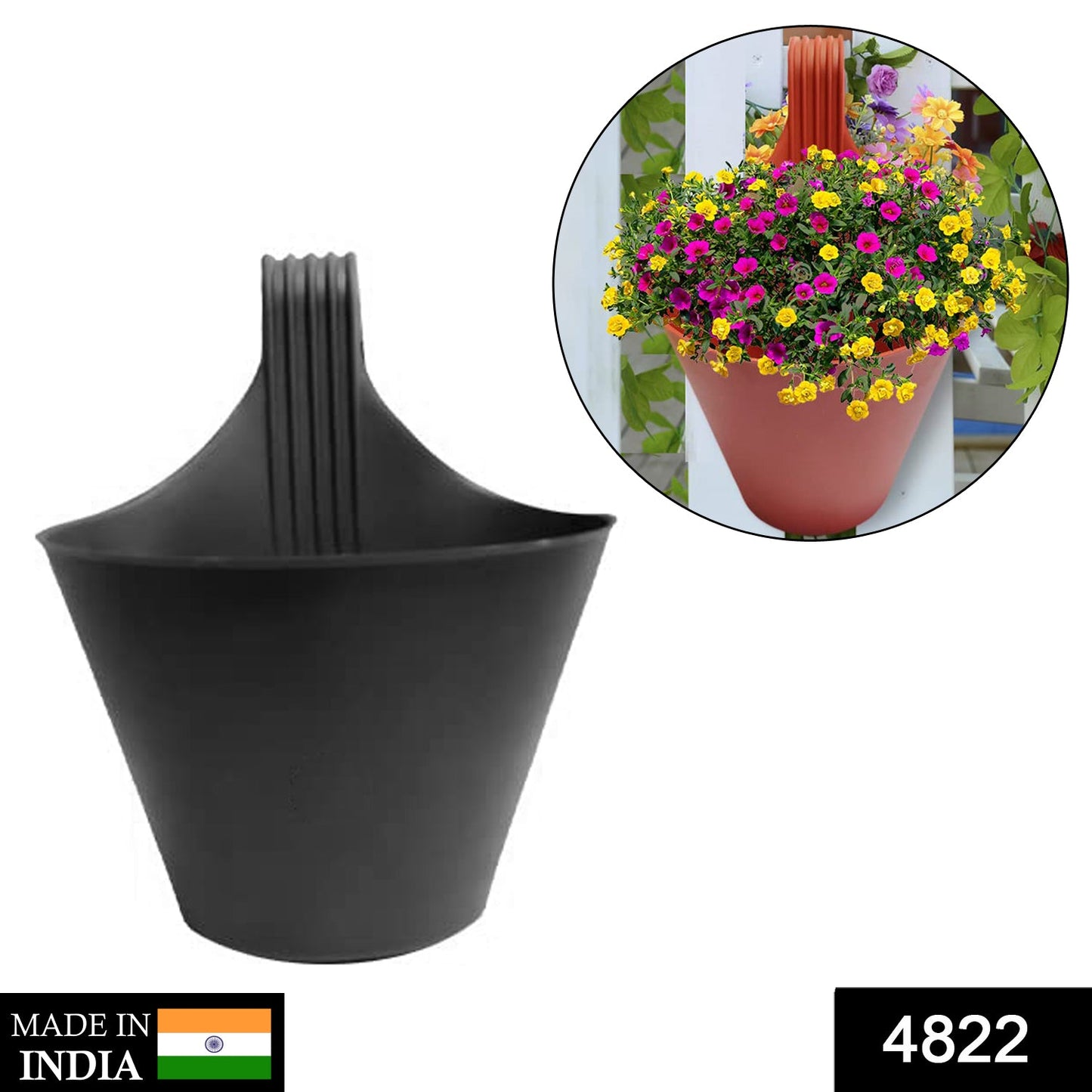 4822 Hanging Planter Pot Used For Storing And Holding Plants And Flowers In It And This Is Widely Used In In All Kinds Of Gardening And Household Places Etc.