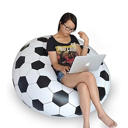 17732 Football Sofa Cartoon Style Inflatable Folding Chair Soccer Ball Chair Inflatable Sofa For Adults Kids Size 110cm X 80cm