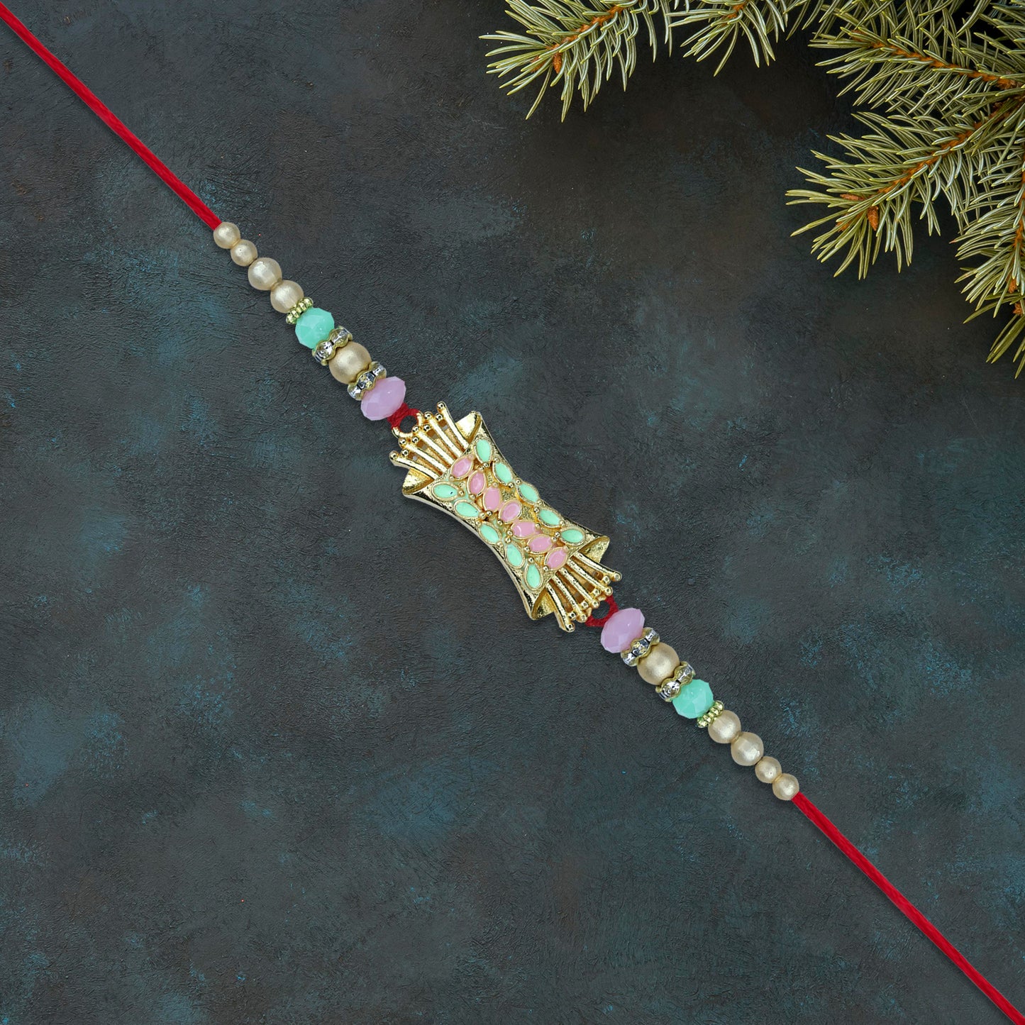 Elegant Mint  Pink Rakhi