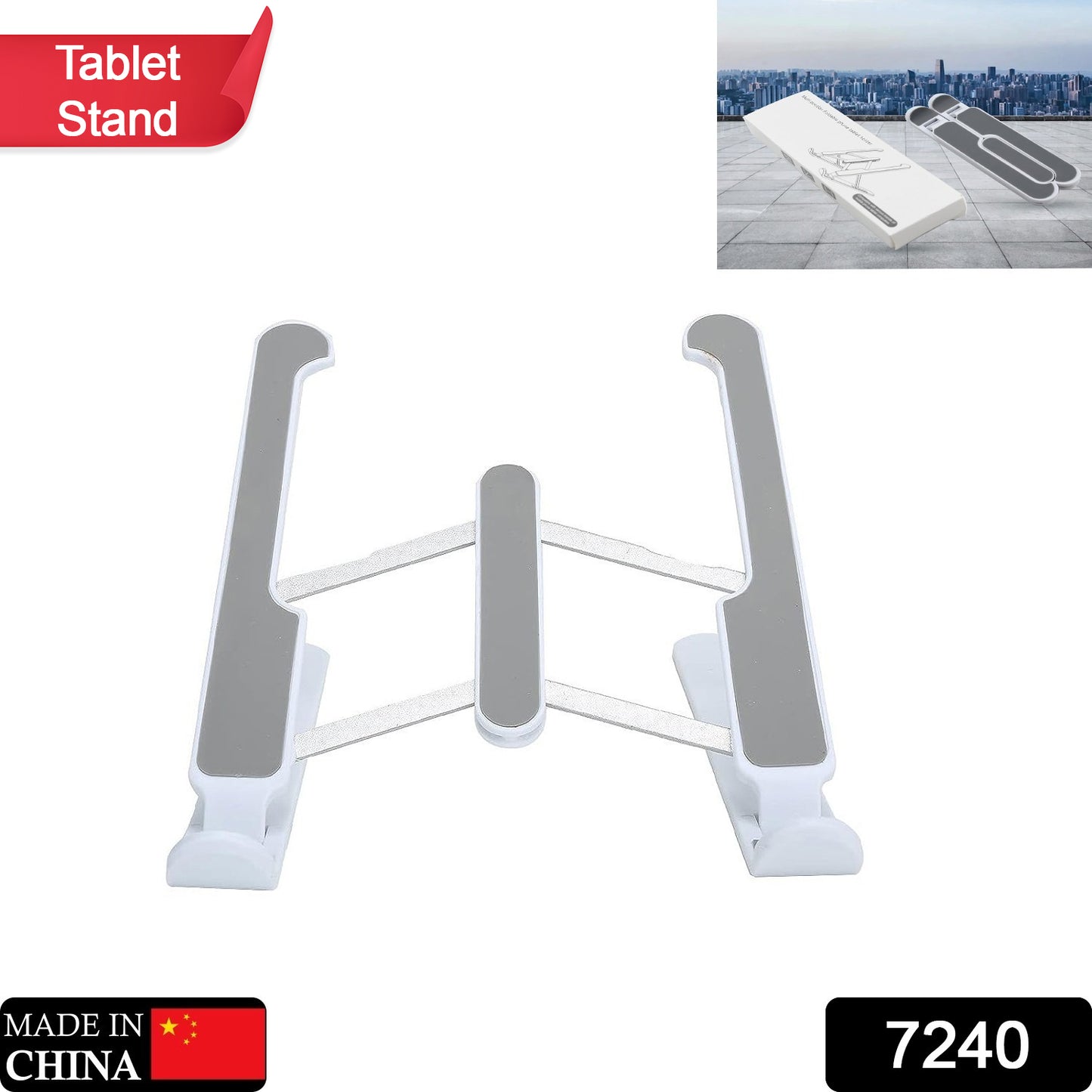 7240 Adjustable Laptop Stand Holder With Built-in Foldable Legs And High Quality Fibre