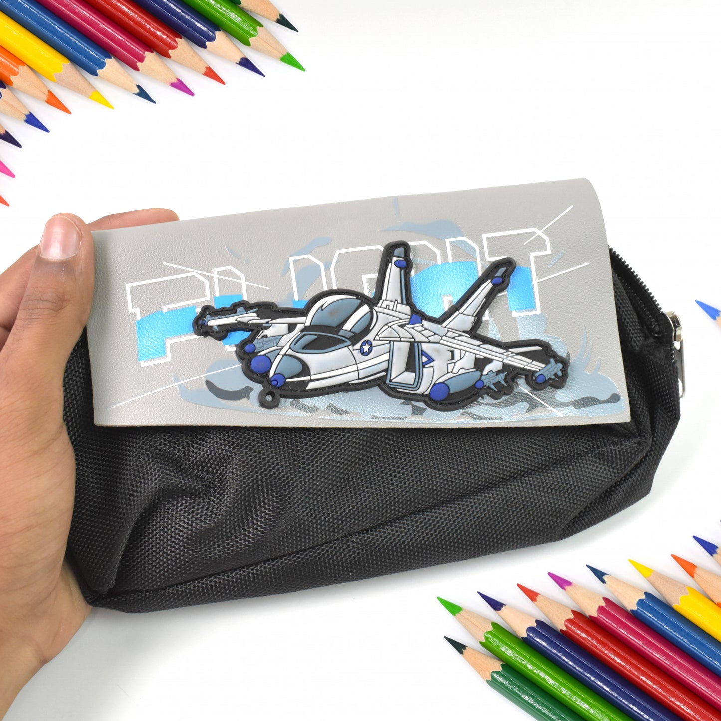 Pencil Pouch With Zipper Students Pencil Case Large Capacity Makeup Pouch Stationery Bag (1 Pc  2 Compartment)