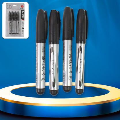 Black Marker Used In All Kinds Of School College (4 Pcs Set)