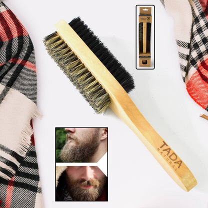 2 In 1 Dual Side Hair Bristle Beard Brush For Men Beard Comb (1 Pc)