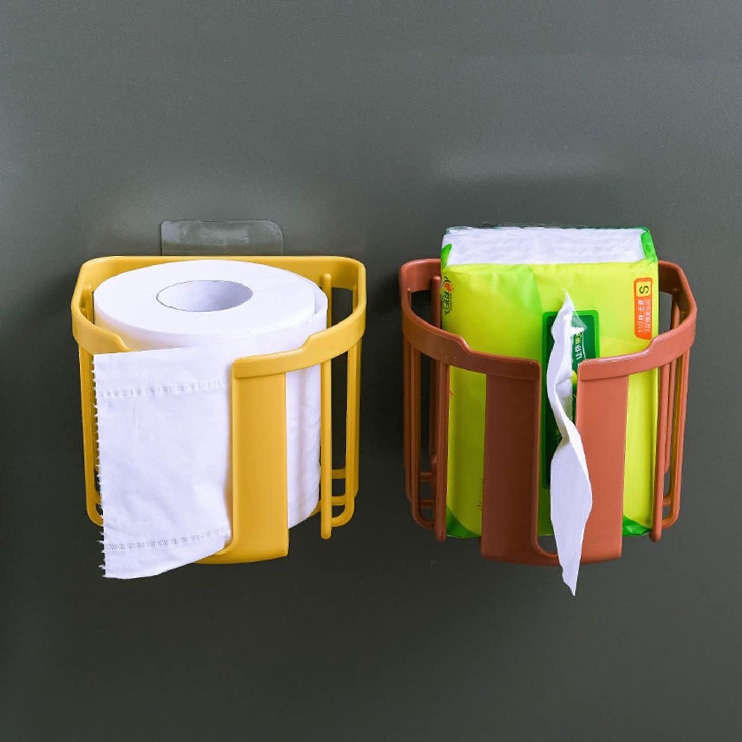 17881 Toilet Paper Holder Bathroom Tissue Roll Wall Mounted Plastic Bathroom Toilet Paper Roll Holder Tissue Holder With Storage And Dispenser For Bathroom Kitchen Washroom  14 X 13.5 X 11 Cm