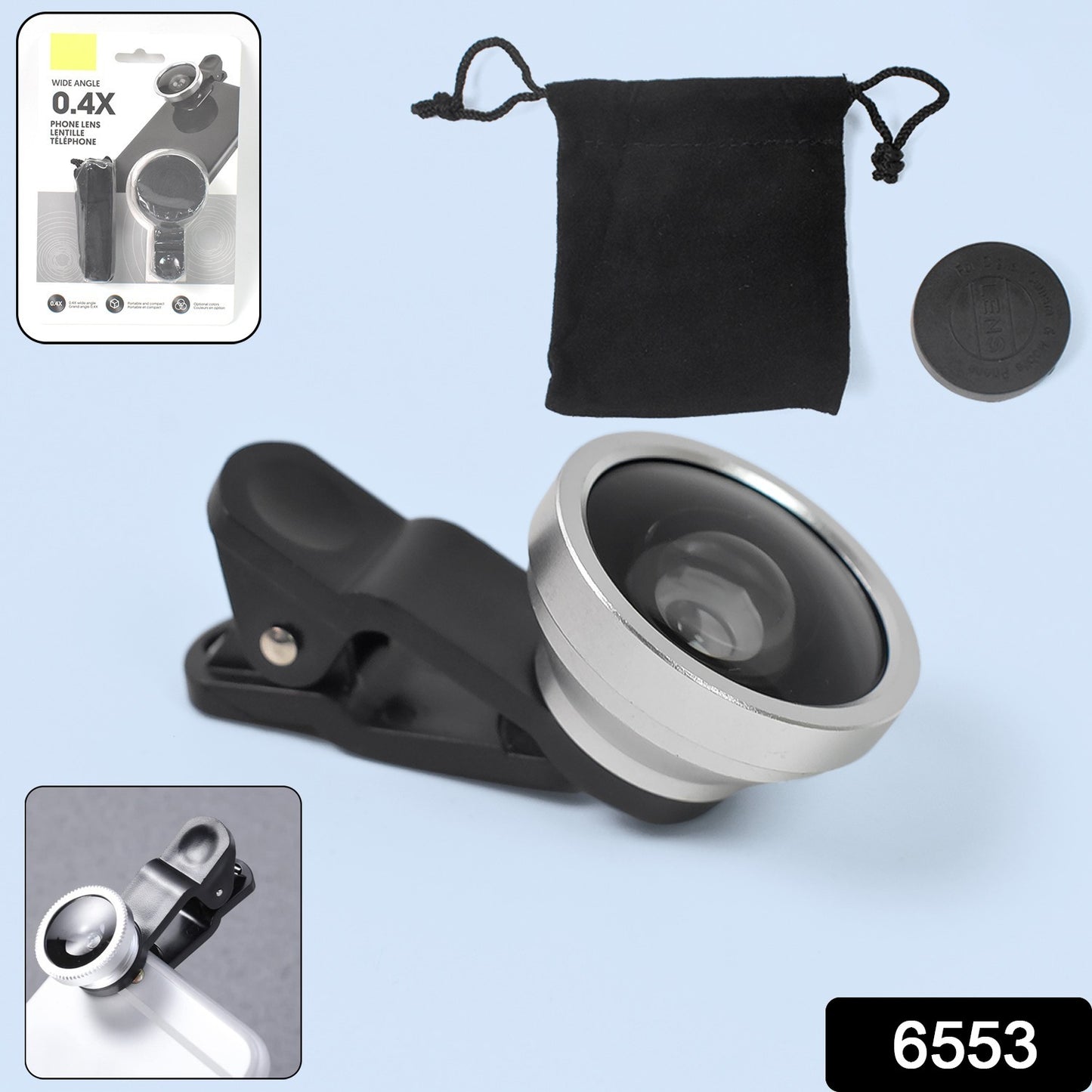 6553 Camera Lens External Phone Lens Phone Camera Lens Universal Ultra Wide Angle Beauty Function External Lens Camera Accessories For Take Pictures Most Android Smartphone