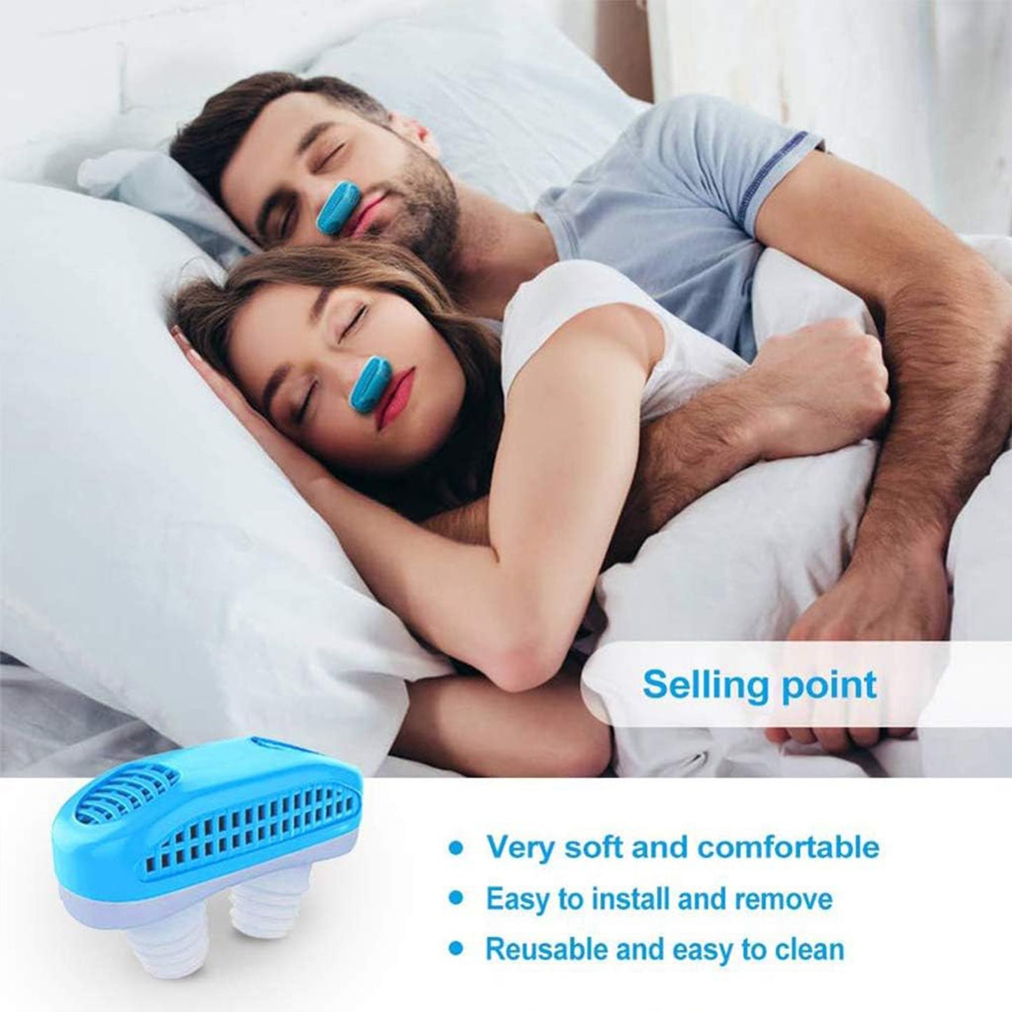 2 In 1 Anti Snoring And Air Purifier Nose Clip Anti Snoring Device (1 Pc  With Plastic Case)