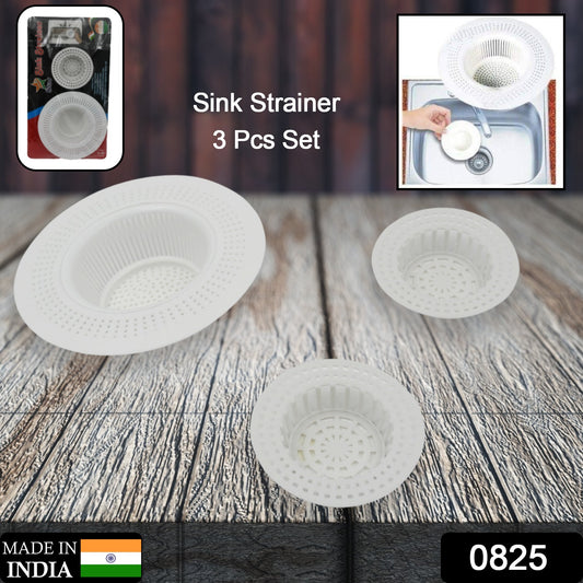 0825 Plastic Sink Strainer For Kitchen Basin Strainer  Waste Filter Jali  Basin Strainer  Sink Jali  Waste Filter Cup  Sink Mesh Filter  Plastic Drain Strainer (3 Pcs Set)