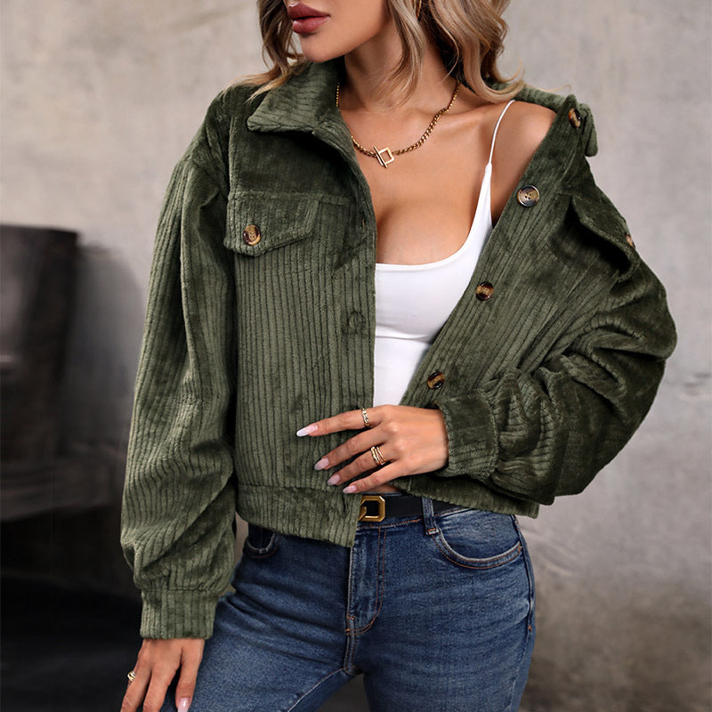 Women's Plush Casual Solid Color Jacket