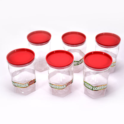 2299 Air Tight Kitchen Storage Container For Rice  Dal  Atta Bpa-free Flour  Cereals  Snacks  Stackable  Modular Round. (Approx - 1100ml Set Of 6pcs)