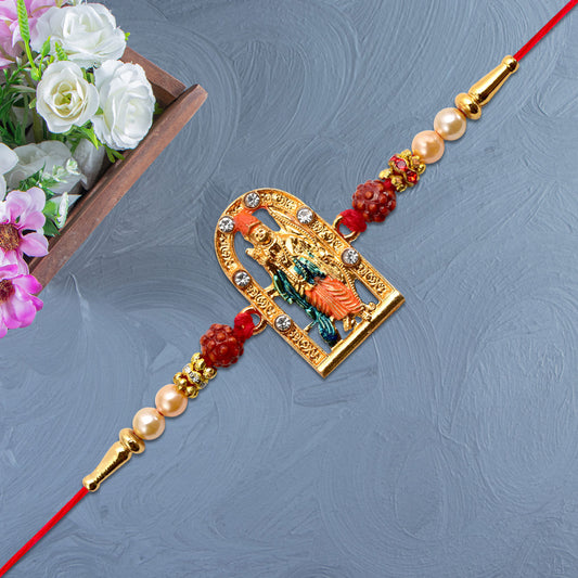 Ram Darbar Rakhi With Rudraksha  Decorative Frame