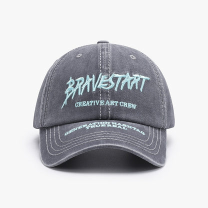 Fashionable Outdoor Versatile Curved Brim Letter Embroidery Men's Flat Tongue Hat Show Face Small Washed Women's Simple Baseball Hat Fashion