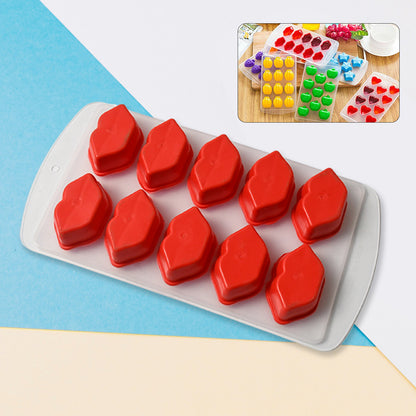 Silicone Mold Ice Cube Tray Creative Sweet Multi Type Ice Tray Buckets Ice Cube Trays Multi Fruit Shape Ice Tray (1 Pc)