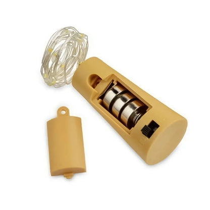 Wine Bottle Cork String Light  Multi Led  2m Cable Length Copper Wire Battery Operated (White  1 Pc)