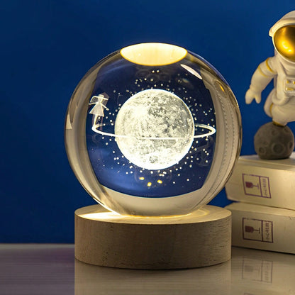 Astronaut Ball Night Light With Resin Base Decorative For Living Room Decor (1 Pc)