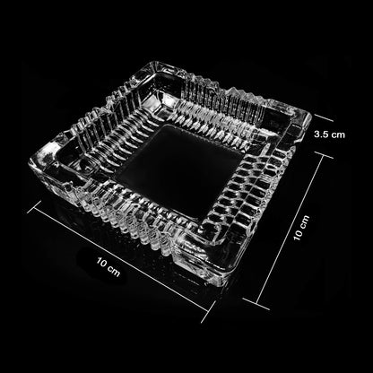 4062 Square Glass Misti Crystal Quality Cigar Cigarette Ashtray Round Tabletop For Home Office Indoor Outdoor Home Decor