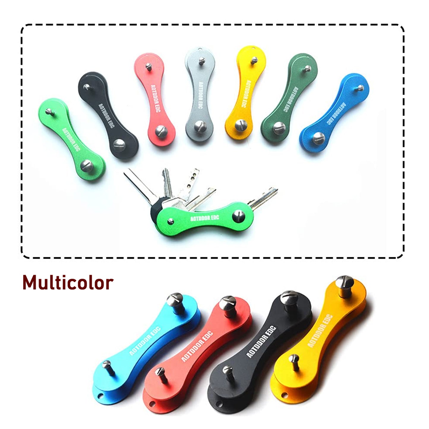 Metal Key Holder Multifunctional Portable Key Accessory (1 Pc  Mix Color)