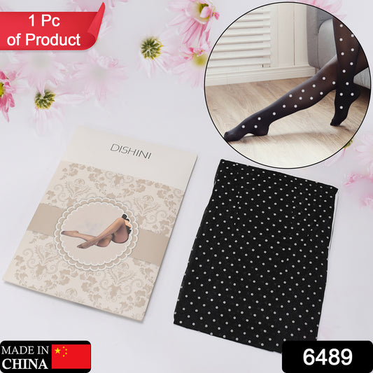 6489 Body Stocking Cloth White Dot Design Stocking Cloth With Elastic Cloth  Best Soft Material Cloth