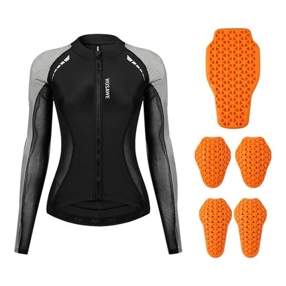 WOSAWE Women Motorcycle Jacket Body Armor CE Certified Summer Downhill Motocross Riding Clothing Protection Racing Reflective