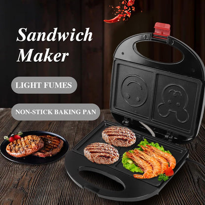 Double Sided Heating 750w Electric Sandwich Maker (1 Pc)