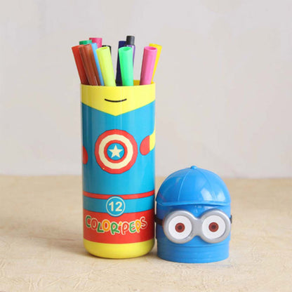 6175 Minions Sketch Pen Set With Attractive Designed Case (Pack Of 12)6175_12pen_minions_sketch_box