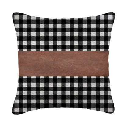 Pillow Covers Leather  Cotton Cushion Covers (17  17 Inch  1 Pair  2 Pc)