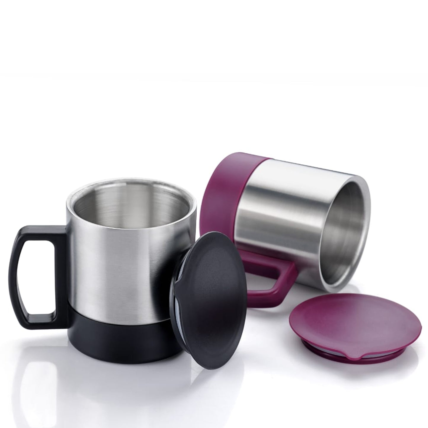 5565 Stainless Steel Coffeetea Cup Stainless Steel Lid Cover Hot Coffeetea Mug Hot Insulated Double Wall Stainless Steel Coffee And Milk Cup With Lid  Handle Easy To Carry - Coffee Cup (1 Pc)