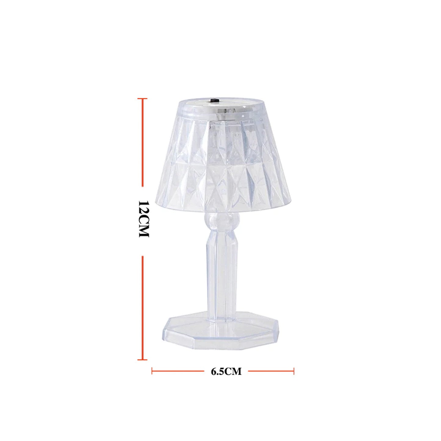 6610 2in1 Transparent Mini Crystal Table Lamp With Reflection Light