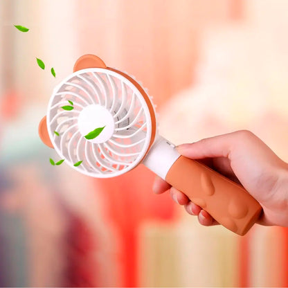 4812 Portable Bear Styled Hand Fan Rechargeable Handheld Fan For Travel  Home  Office Use (Battery Not Include)