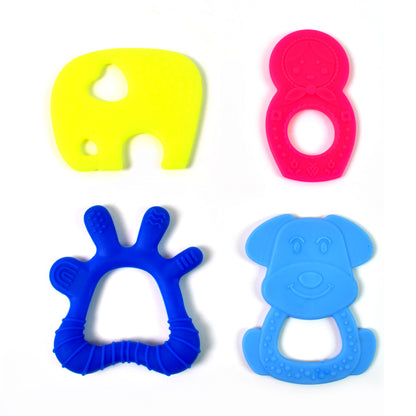 Silicone Baby Teether Pack Of 1 (Mix Design  Color)