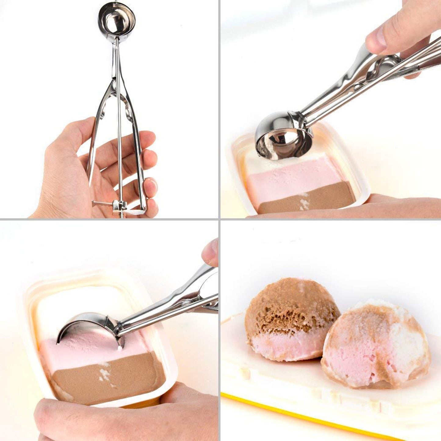 2418  Ice Cream Serving Scoop  Stainless Steel Premium Quality Ice Cream Serving Spoon Scooper With Trigger Release