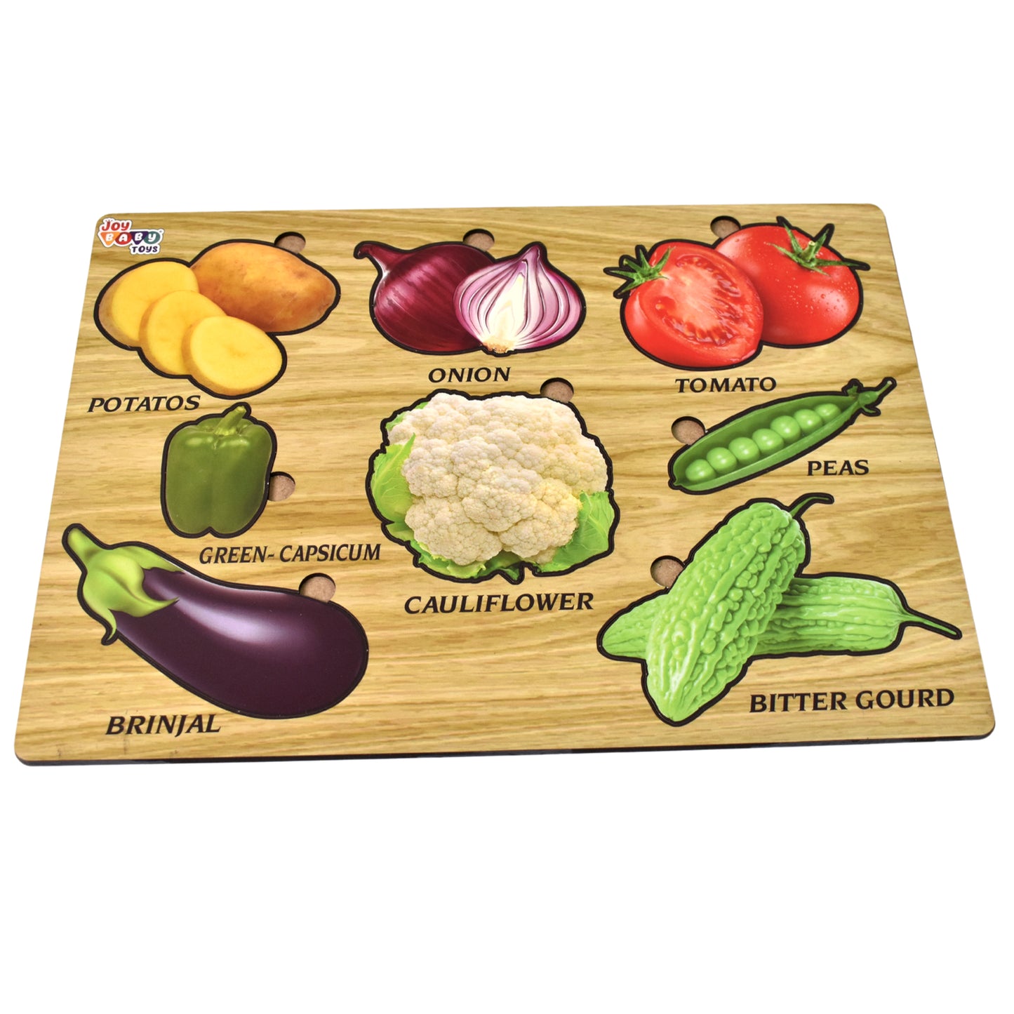 Wooden Vegetable Puzzle Learning Educational Board (1 Set  2820 Cm)