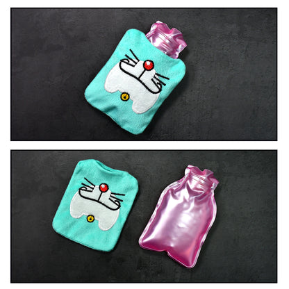 6529 Doremon Cartoon Small Hot Water Bag With Cover For Pain Relief Neck Shoulder Pain And Hand Feet Warmer Menstrual Cramps.