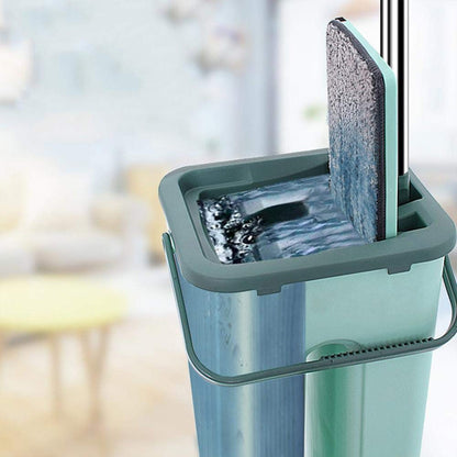 2-in-1 Flat Mop And Bucket Set