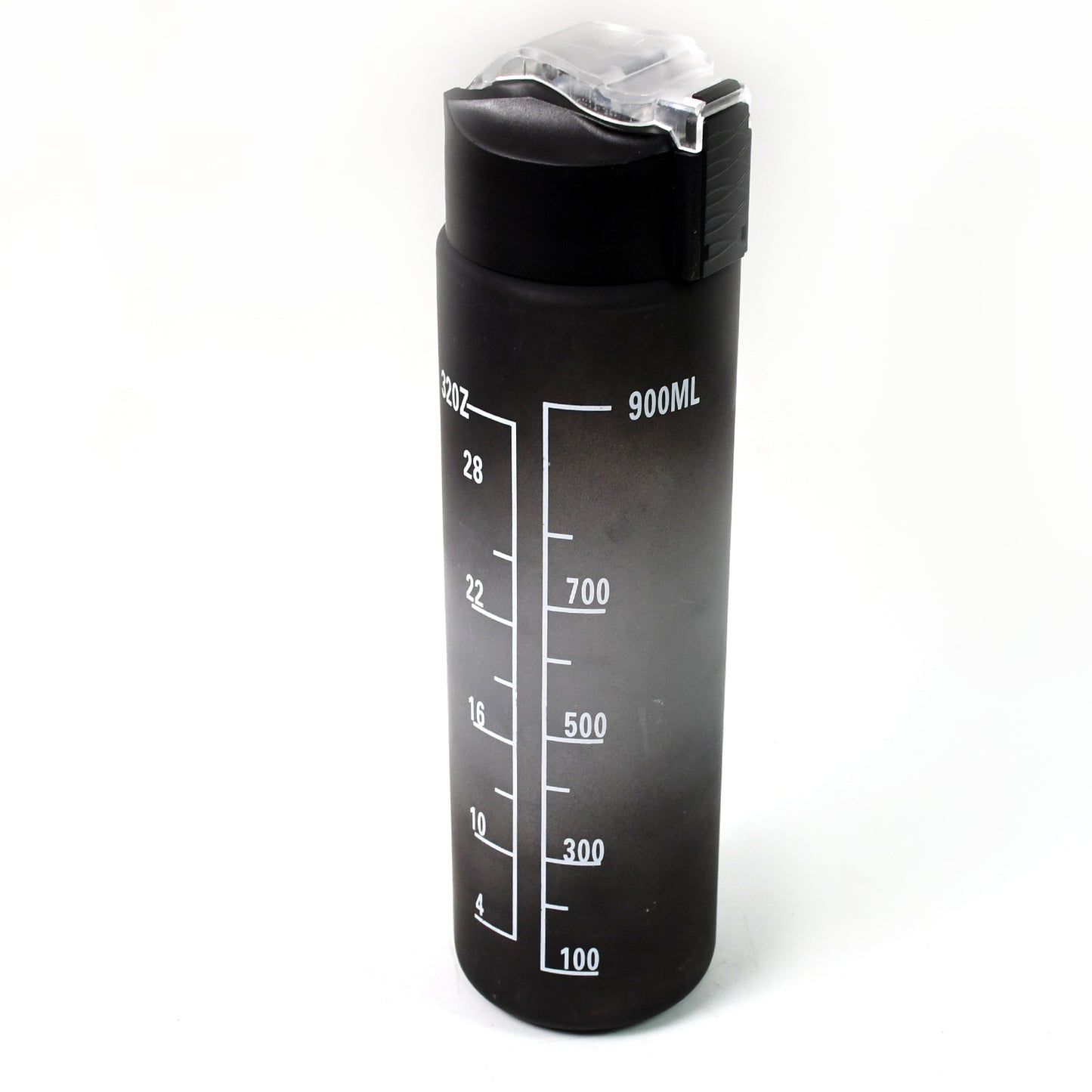 Plastic Black Motivational Water Bottle With Straw (900 Ml)