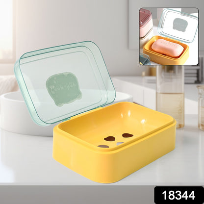 Plastic Soap Dish Portable Plastic Self Draining Soap Holder (1 Pc  Mix Color)